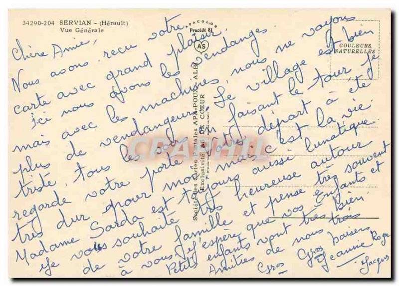 Postcard Modern Servian Herault General view