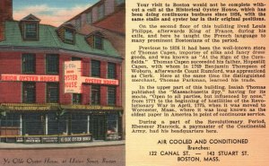 Vintage Postcard 1930'S Ye Olde Oyster House Union Street Boston Massachusetts