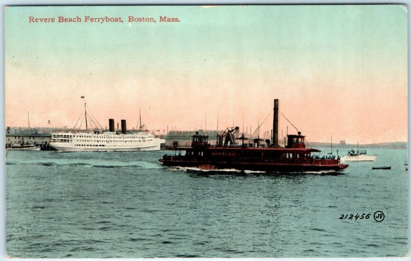 c1910s Boston, Mass. Rivere Beach Newtown Ferryboat Steamboat Steam Ship A39
