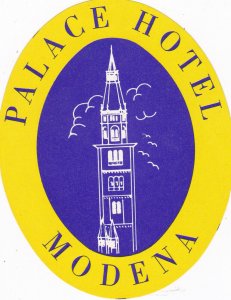 Italy Modena Palace Hotel Vintage Luggage Label sk1967