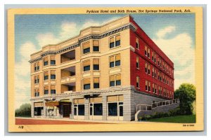 Vintage 1940's Postcard Pythian Hotel & Bath House Hot Springs Arkansas