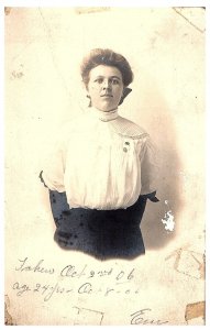 RPPC Postcard 24 Year Old Woman October 2nd 1906