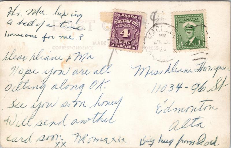 Telephone Office Macleod Alberta AB Fort MacLeod Real Photo c1949 Postcard E34