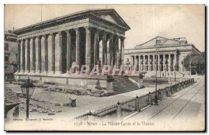 Old Postcard The Carree Nimes house and theater