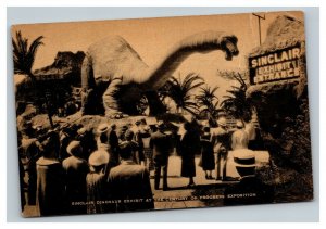 Vintage 1933 Photo Postcard Sinclair Dinosaur Exhibit Chicago World's Fair