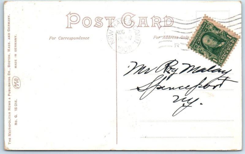 NEW HAVEN, Connecticut  CT  Wilcox Residence from Summer House 1908  Postcard