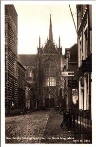 Netherlands Noordelijke Transeptsgevel van de Maria Magdalen Kerk Goes RPPC C030