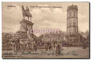 Old Postcard Duisburg Kaiser Wilhelm Denkmal u Wasserturm