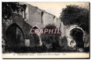 Old Postcard Champlieu Nef Ruins of L & # 39Eglise