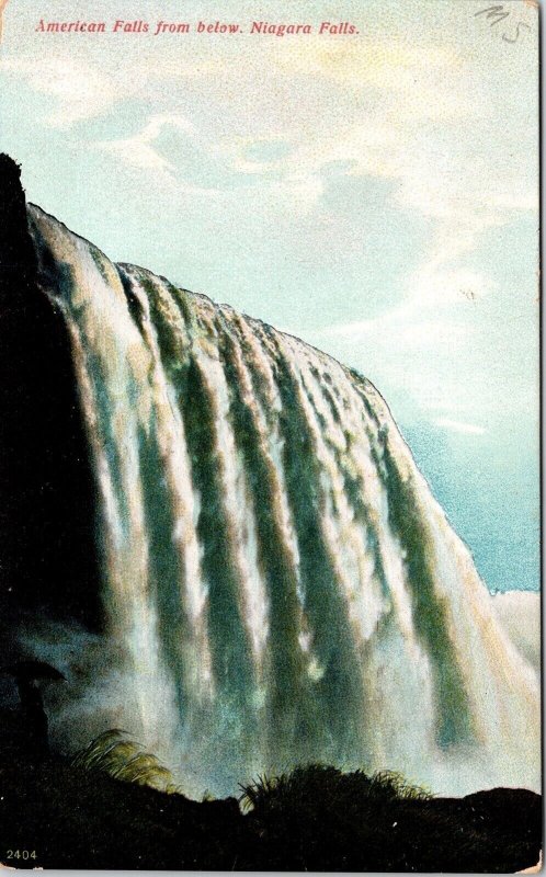 American Falls Niagara Waterfalls Green Stamp Franklin Cancel 1908 Postcard 