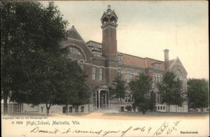 Marinette Wisconsin WI High School Rotograph 1900s-10s Postcard