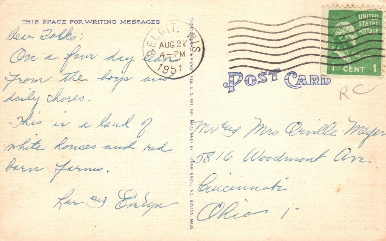 Vintage Postcard 1951 Postville Public School Building Iowa IA