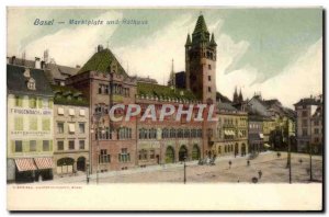 Old Postcard Basel Rathaus Und Marktplats