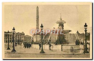 Old Postcard Paris while strolling Concorde Square