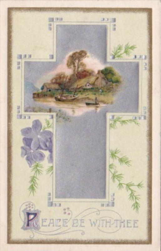 Easter Silver Cross & Landscape Scene