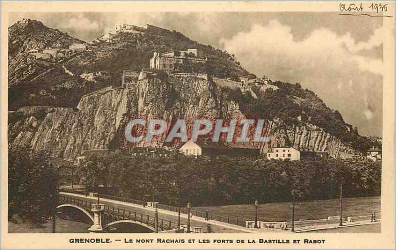 Old Postcard Grenoble Isere The generle View and the Alps