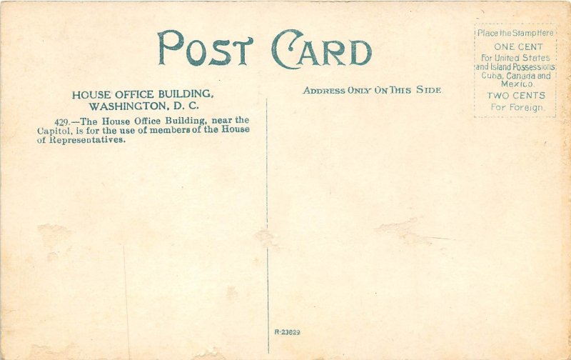 Washington DC c1910 Postcard House Office Building