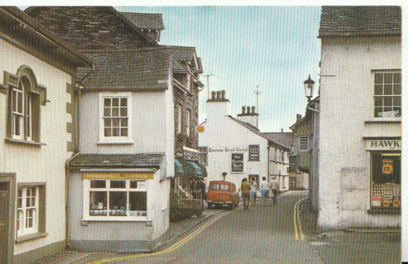 Cumbria Postcard - 70's Hawkshead Main Street. Posted 1973 - Ref 20252A