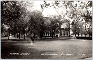 School House Highmore South Dakota SD Trees Real Photo RPPC Postcard