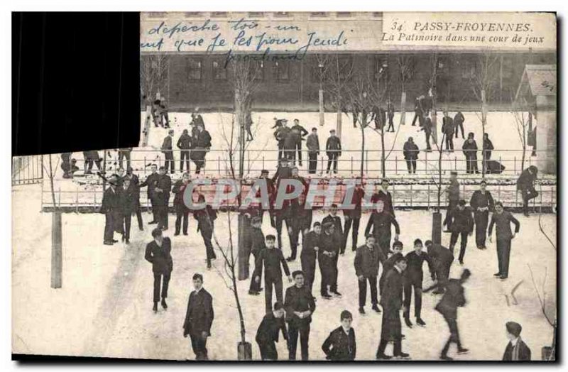 Old Postcard Passy Froyennes the rink in a games court