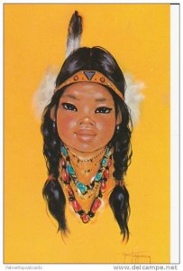 G. CHRISTOFFERSON: Indian Papoose Canadian Indian Girl in Jewelry & Headband