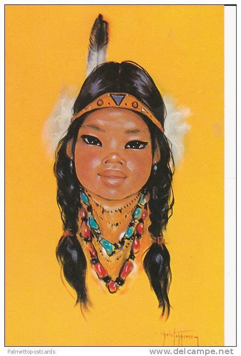 G. CHRISTOFFERSON: Indian Papoose Canadian Indian Girl in Jewelry & Headband