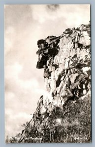 WHITE MTS NH FRANCONIA NOTCH OLD MAN OF MTS VINTAGE REAL PHOTO POSTCARD RPPC