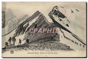 Old Postcard Militaria Alpine hunters in the Alps Maneuvers