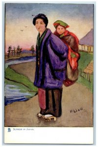 c1910's Sunrise In Japan F Lion Oilette Tuck's Unposted Antique Postcard