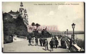 Old Postcard Monte Carlo Theater and the Terrasses