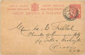 Entier Postal Stationery Postal Britain Great Britain in 1912 to Chicago