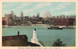 Vintage Postcard Montreal Canada From Ste. Helen's Island C. P. R. Photo