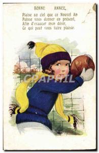 Postcard Old Child Soccer Goalkeeper