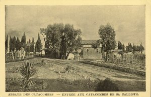 italy, ROMA ROME, Entrance Catacomb of Callixtus (1920s) Postcard
