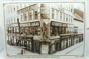 Large Vtg Repro Postcard Corner of Kristof Square & Vaci St BudapestHungary 1890