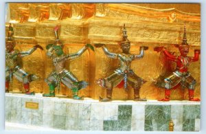 A Group of demons lifting the Temple Emerald Buddha BANGKOK Thailand Postcard