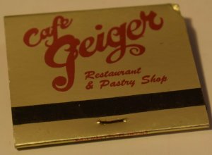 Cafe Geiger Restaurant New York New York 30 Strike Matchbook