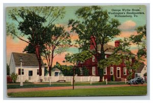 Vintage 1940's Postcard George Wythe House Washington HQ Williamsburg Virginia