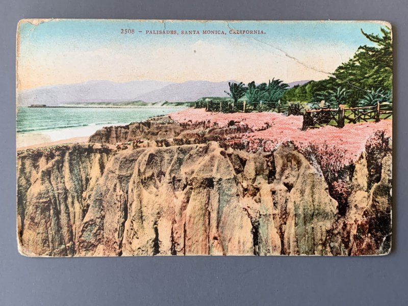 Palisades Santa Monica CA Landscape Litho Postcard A1141091641