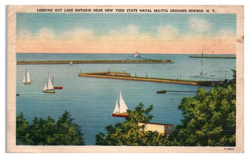 Lake Ontario New York State Naval Militia Grounds, Oswego, NY Postcard