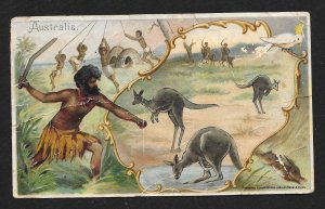 VICTORIAN TRADE CARD Arbuckle Coffee 'Australia' c1893