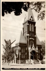 Real Photo Postcard Immanuel Lutheran Church in Waupun, Wisconsin~131263 