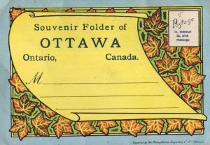 Souvenir Folder Of Ottawa Old Canadian Postcard Photo Folding Book