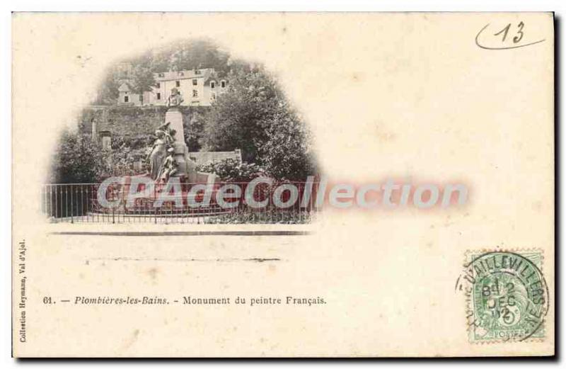 Old Postcard Plombieres Vue Generale From Monument Painter Frenchman