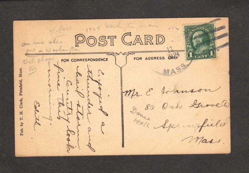 MA Maple View Dance Hall Crane Trail Washington Massachusetts Mass Postcard