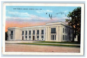 1936 New Public Library Building Mobile Alabama AL Posted Vintage Postcard 