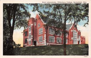 SPRINGFIELD OHIO WITTENBERG COLLEGE~KOCH LABRATORIES  POSTCARD 1920s