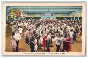 c1950's Interior of the Dance Hall at Crystal Beach Ontario Canada Postcard