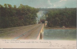 Postcard Black Rock Tunnel Length 1931 Feet Phoenixville PA 1906