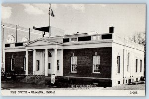 Hiawatha Kansas KS Postcard Post Office Exterior Building c1910 Vintage Antique